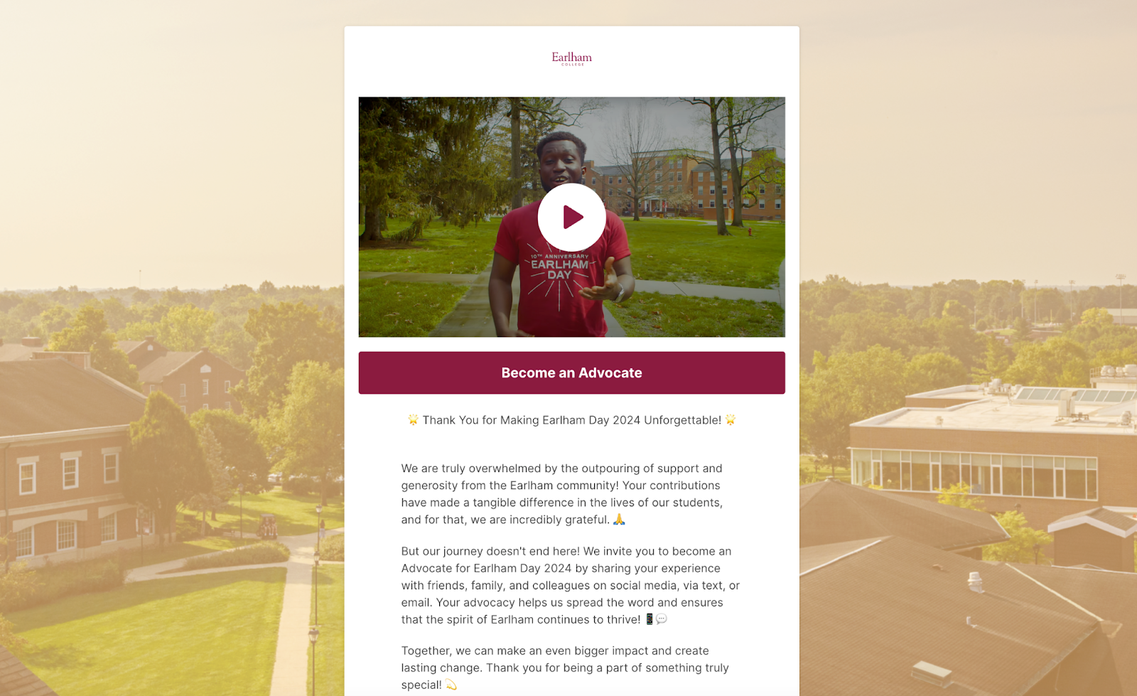 Earlham College Advocate Video