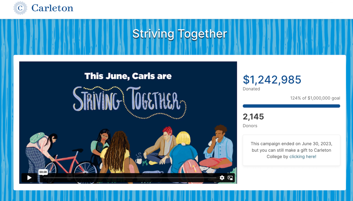 Carleton College FYE Campaign
